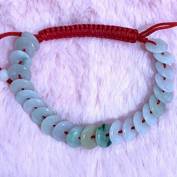 Cert’d Genuine Jade Bangle Adjustable Round Donut Circle Wealth Bracelet